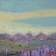 Утренний туман в деревне.